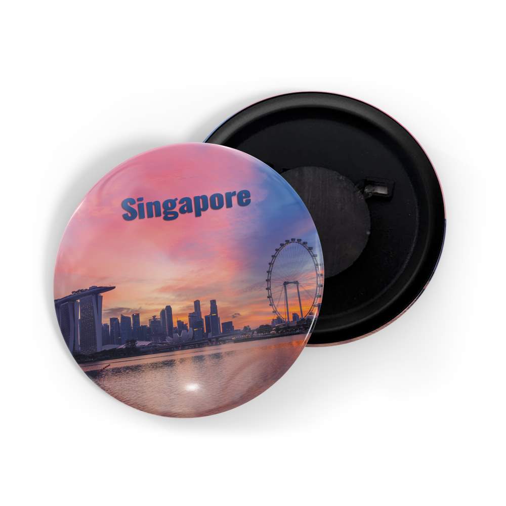 dhcrafts Fridge Magnet Multicolor Famous Tourist Place Singapore D5 Glossy Finish Design Pack of 1